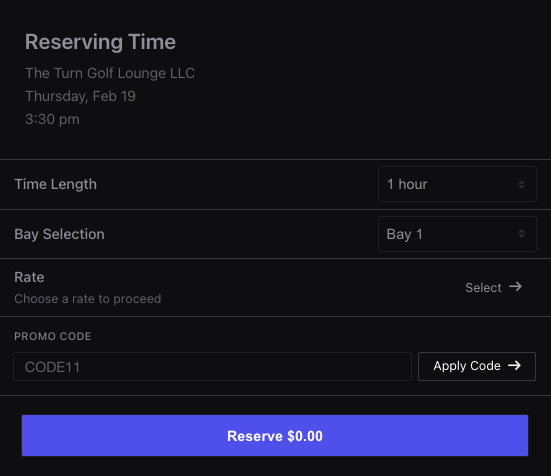 Step 2: Fill in reservation details